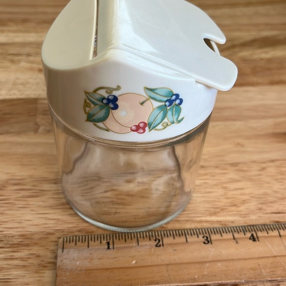 Corelle (Abundance) coasters in wood holder w/Gemco matching glass sugar bowl - Picture 11 of 16